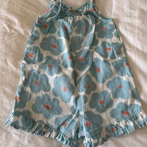 Floral Blue and White Kids One Piece